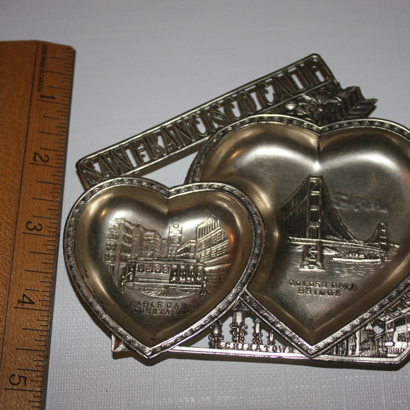 Vintage San Francisco Trinket Dish Heart Tray - Picture 2 of 5